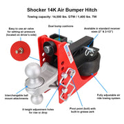 Shocker 14K 8-Hole Air Receiver Hitch (6,350kg) (HITCH ONLY) RED